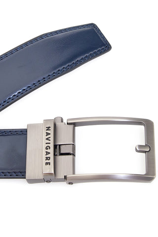 Cintura blu in pelle con fibbia in metallo Navigare A3878-35