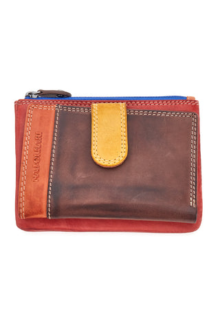Portafoglio multicolore con zip e portachiavi Naj-oleari 1938