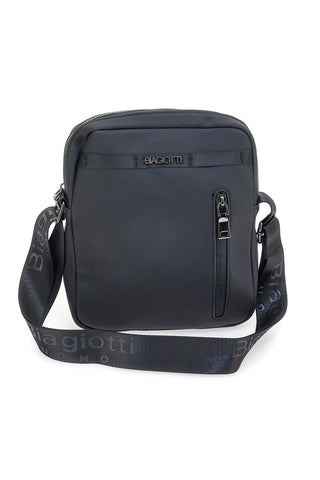 Borsa a tracolla nera con zip frontale Biagiotti MOI LB25W-464/1/TRAC