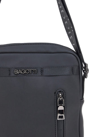 Borsa a tracolla nera con zip frontale Biagiotti MOI LB25W-464/1/TRAC