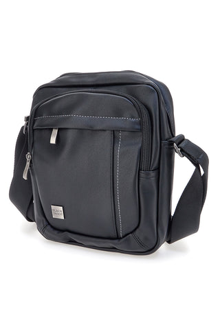 Črna torba z ramenskim trakom in kontrastnimi šivi Black Ghost BASILE BS522-4