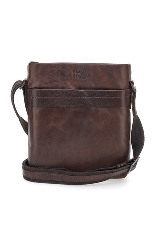 Borsello a tracolla marrone in pelle con tracolla regolabile Black Shoot BS2883/T
