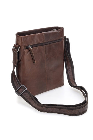 Rjava usnjena torba z nastavljivim ramenskim trakom Black Shoot BS2883/T