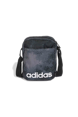 Črna torba z ramenskim trakom in potiskom z učinkom pranja Adidas LIN G ORG
