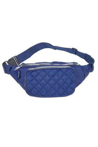 Marsupio blu trapuntato con tasche zip Indigeno metropolitano 8200-A