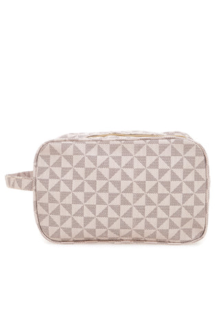 Beauty case beige con stampa geometrica JUICE MADRID 079