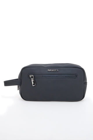 Črna kozmetična torbica z ročajem in zadrgo spredaj Biagiotti MOI LB25W-464/1/BUST