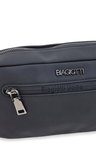 Črna kozmetična torbica z ročajem in zadrgo spredaj Biagiotti MOI LB25W-464/1/BUST