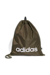 Zelena torba z logotipom Adidas Linear Gymsack na sprednji strani