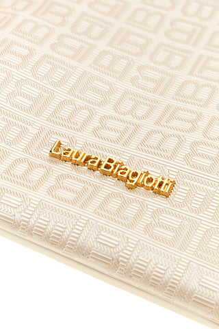 Zlata torbica z reliefnim monogramom in zadrgo Laura Biagiotti LB26S-284-1/G