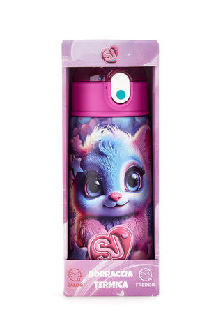 Borraccia termica rosa con cannuccia SJ Girl Orsetto