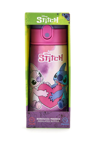 Borraccia termica rosa con cannuccia Disney Stitch