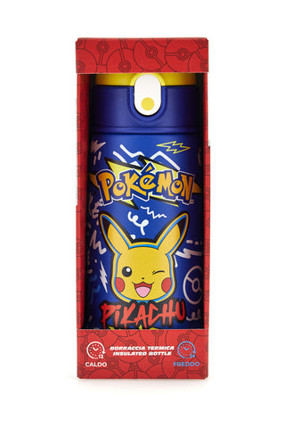 Borraccia termica blu con cannuccia Pokémon Pikachu
