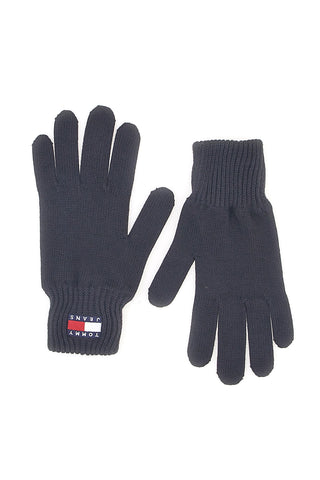 Črne pletene rokavice iz 100 % bombaža Tommy Jeans Heritage Gloves