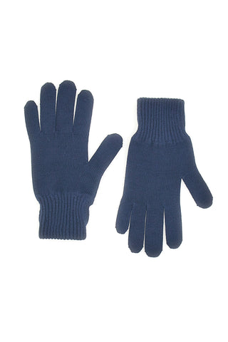 Modre pletene rokavice iz 100 % bombaža Tommy Jeans Heritage Gloves