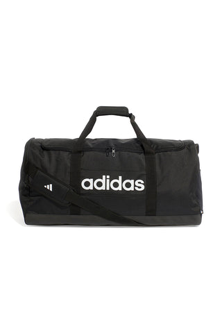 Prostorna črna torba z nastavljivim ramenskim trakom Adidas LINEAR DUFFEL L