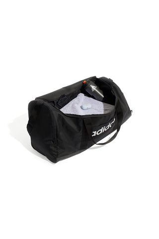 Prostorna črna torba z nastavljivim ramenskim trakom Adidas LINEAR DUFFEL L