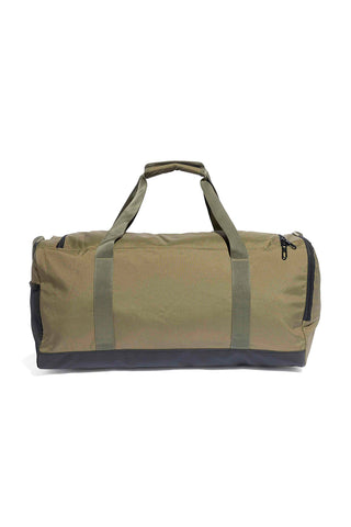 Zelena torba z logotipom Adidas Linear Duffel na strani