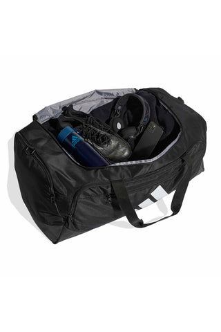 Črna torba Duffle z logotipom s tremi črtami Adidas JZ606