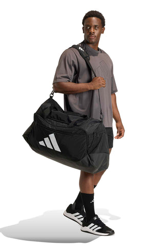 Črna torba Duffle z logotipom s tremi črtami Adidas JZ606