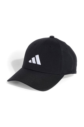 Črna kapa z ukrivljenim ščitnikom in logotipom Adidas JN 6589