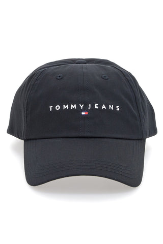 Črna kapa z vezenim logotipom Tommy Jeans Logo Cap