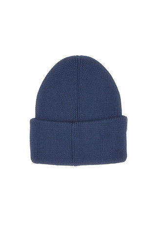 Modra pletena kapa z logotipom Tommy Jeans Linear Beanie