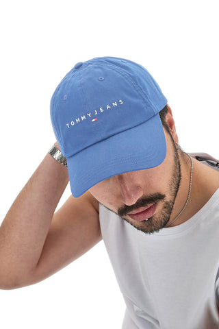 Svetlo modra kapa z izvezenim logotipom Tommy jeans CAP