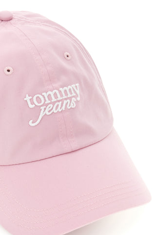 Roza klobuk z izvezenim logotipom Tommy jeans CAP