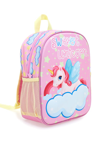 Roza nahrbtnik z reliefom enorožca in oblakom Sweet Unicorn