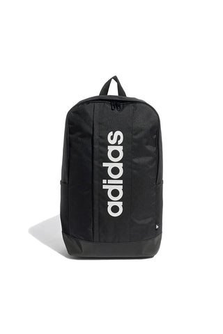 Črn nahrbtnik Adidas Linear Backpack z navpičnim potiskom