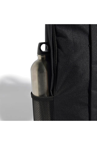 Črn nahrbtnik Adidas Linear Backpack z navpičnim potiskom