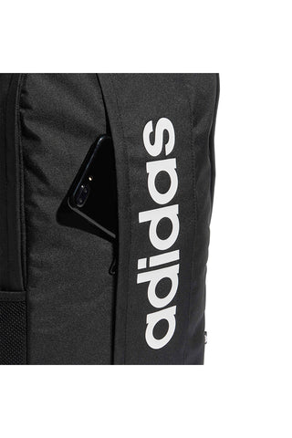 Črn nahrbtnik Adidas Linear Backpack z navpičnim potiskom